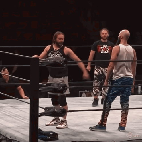 Wrestler in Ring Wearing The Elite Shirt