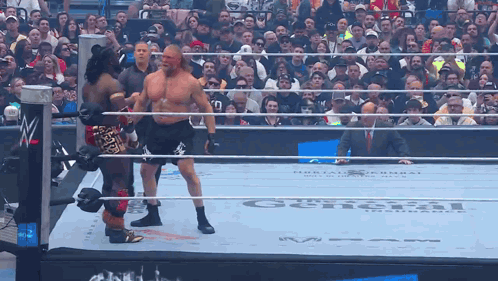 Wrestler in Ring with General Trademark