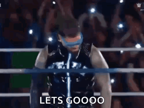 Wrestler in Sunglasses Saying Lets Gooo