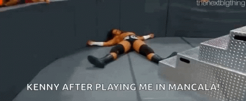 Wrestler Laying Floor Saying Kenny After Playing Me Mancala GIF