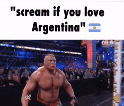 Wrestler Screaming In Crowd Scream If You Love Argentina GIF