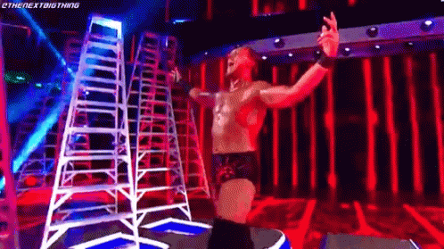 Wrestler Standing Before Crowd In Dark Room GIF