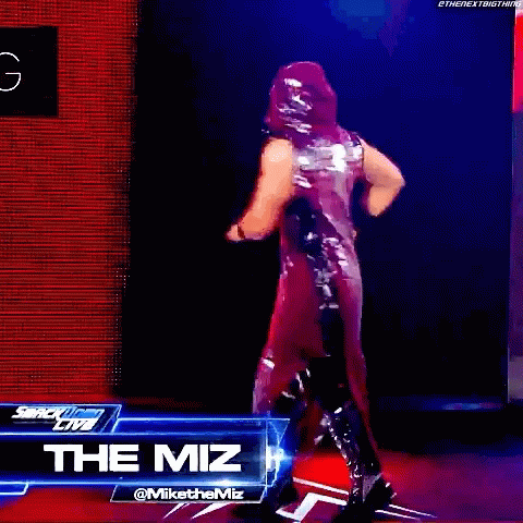 Wrestler Standing Before The Miz Sign