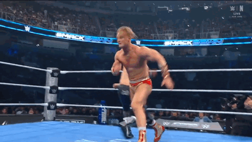Wrestler Standing in Wrestling Ring With Another Wrestler