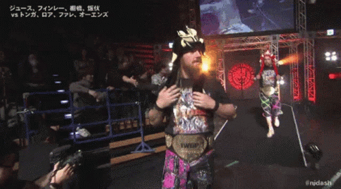 Wrestler Wearing IWWP Belt GIF