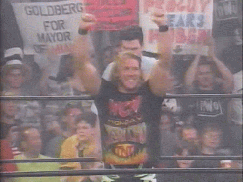 Wrestler Wearing SFCW Monday Shirt GIF