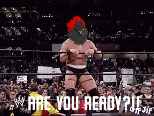 Wrestler With Lion on Head Are You Ready