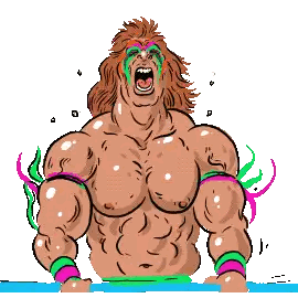 Wrestler With Rainbow Face Paint