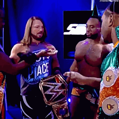 Wrestler With The Ace Shirt Talking GIF