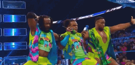 Wrestlers Dancing On Stage GIF