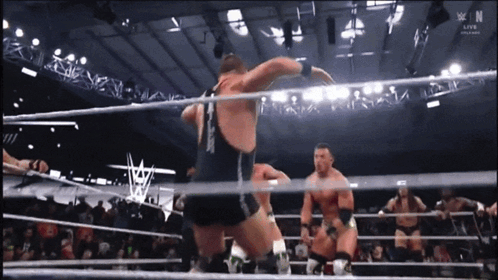 Wrestlers In Ring With N GIF