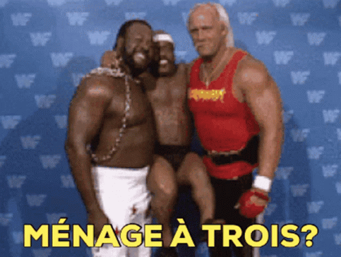 Wrestlers Pose Ménage à Trois
