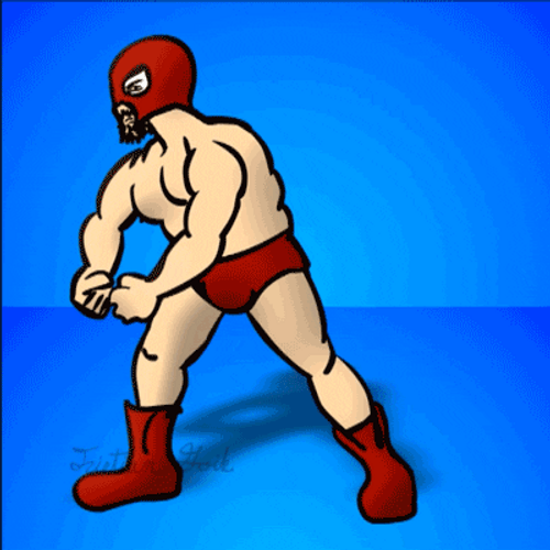 Wrestling Masked Man Move Animation GIF 