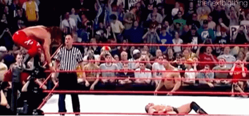 Wrestling Match in Front of Crowd
