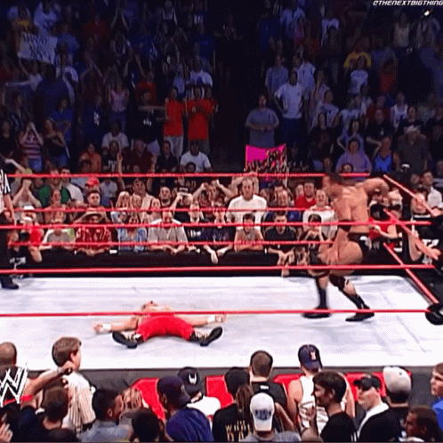 Wrestling Match in Front of Crowd