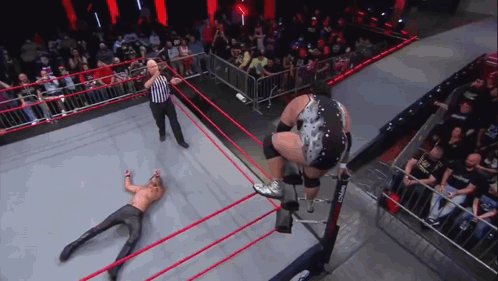 Wrestling Match in Front of Crowd