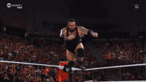 Wrestling Match in Stadium Before Crowd
