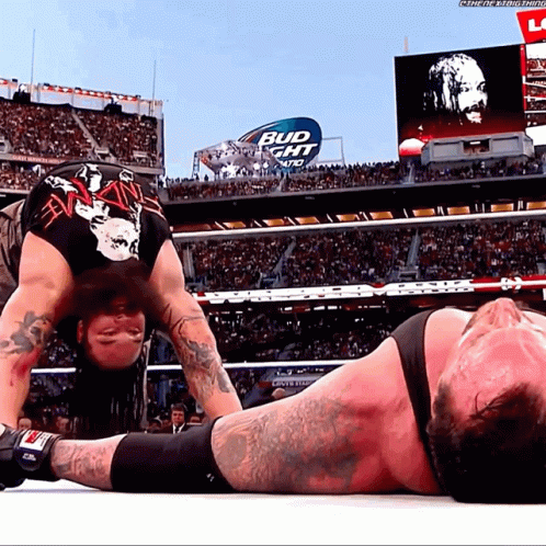 Wrestling Match With Bud Light Sign GIF
