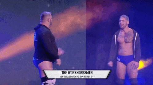 Wrestling Match Workhorsemen Vs Dark Elevation GIF