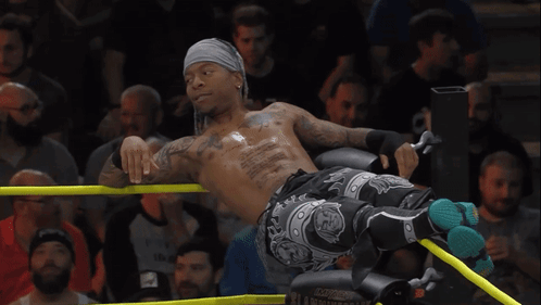 Wrestling Ring Man With Bandana Smiling Down