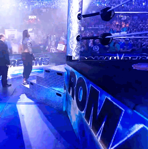 Wrestling Ring With Rom Sign GIF