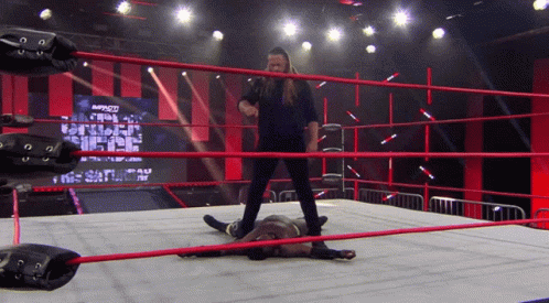Wrestling Ring With Saturday On Screen GIF