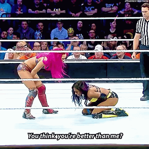 Wrestling Woman Says You Think You're Better Than Me GIF