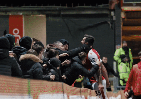 Wrexham Players Fan Interaction GIF