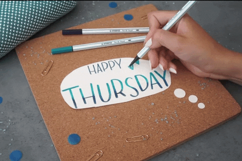 Writing Happy Thursday Blessings Heart GIF