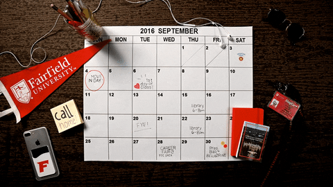 Writing Schedule On Calendar GIF