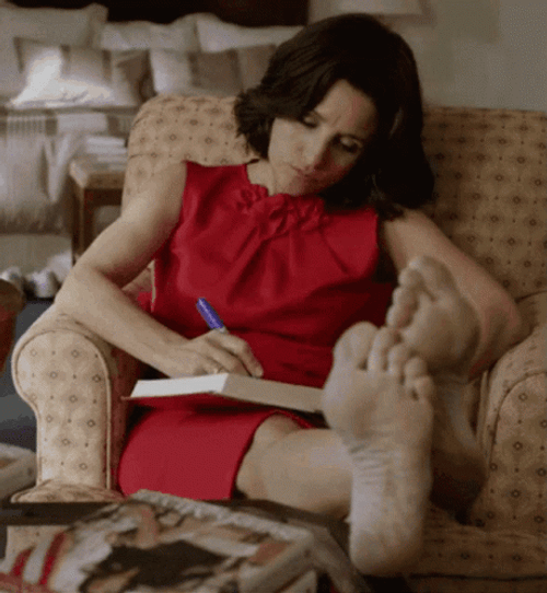 Writing While Sitting Feet Exposed GIF