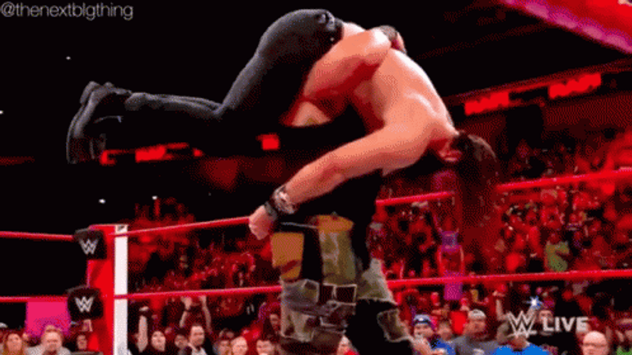 WWE Braun Strowman Body Slam Seth Rollins GIF