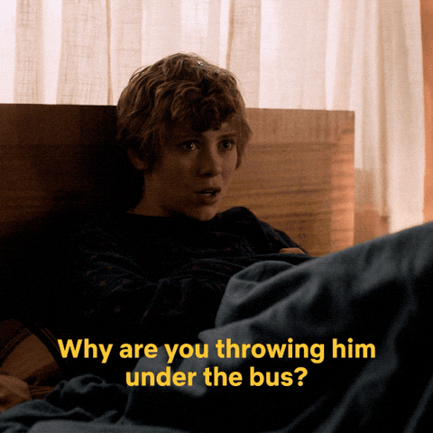 Wyatt Oleff Why Are You Throwing Him Under The Bus GIF