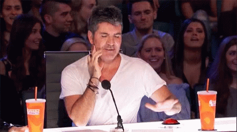 Judge Simon Cowell X Factor Pressing Buzzer GIF