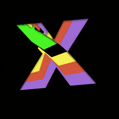 Moving Trippy Design Letter X GIF