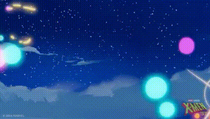 X-Men Logo on Blue Background With Lights