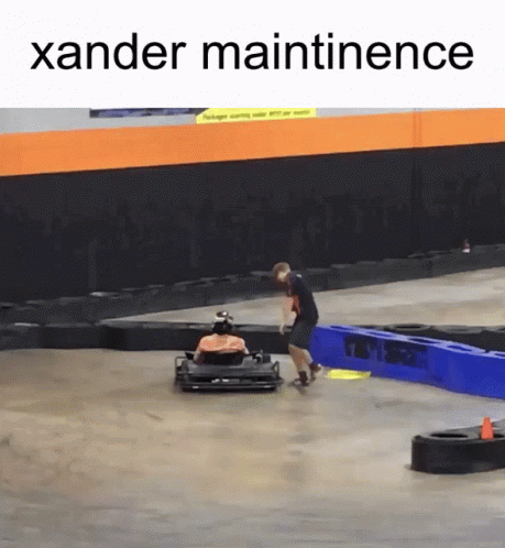 Xander Maintenance Race Car GIF