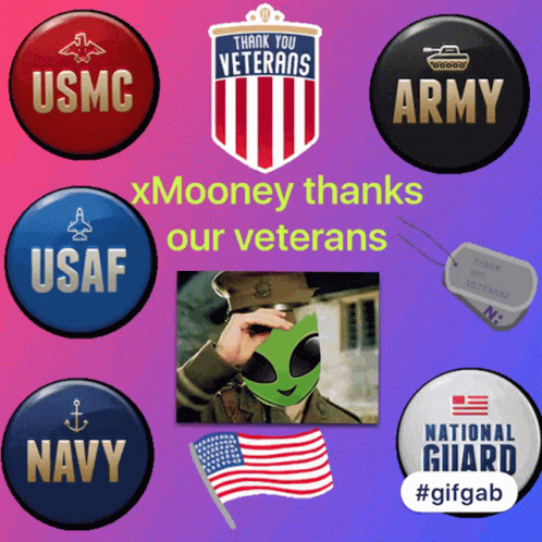 Xmooney Thanks Our Veterans With A Picture Of A Soldier GIF