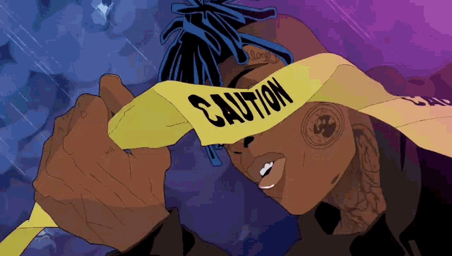 Xxxtentacion Yellow Ribbon Caution GIF