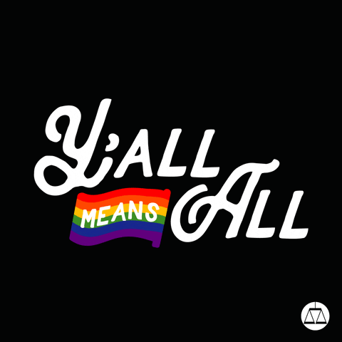 Y All Means All on Black Background