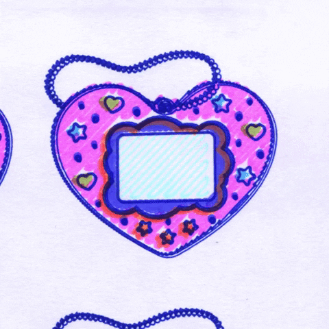 Y2k Puple Tamagotchi I Heart You GIF