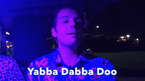 Yabba Dabba Doo Drunk Couple GIF