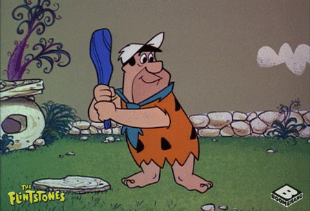 Yabba Dabba Doo Fred Flintstone Baseball GIF