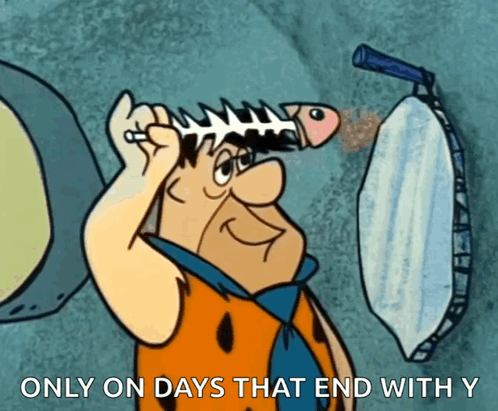 Yabba Dabba Doo Fred Flintstone Brushing Hair GIF