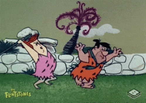 Yabba Dabba Doo Fred Flintstone Getting Attacked GIF