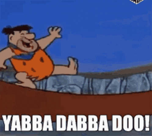 Yabba Dabba Doo Fred Flintstone Off Tail GIF
