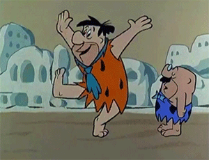 Yabba Dabba Doo Somersault Fred Flintstone GIF