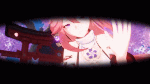 Yae Miko Cute Hello Wave GIF