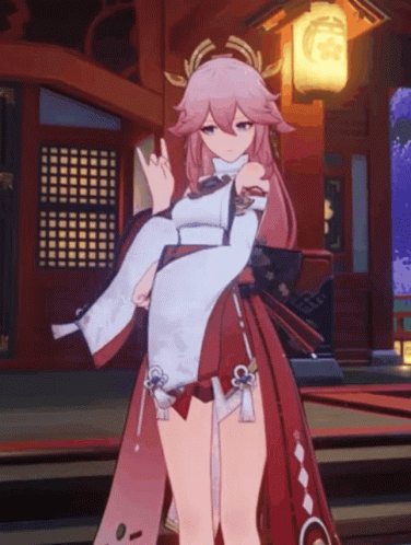 Yae Miko Fox Hand Pose GIF