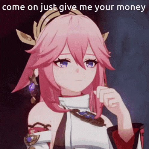 Yae Miko Give Me Your Money GIF